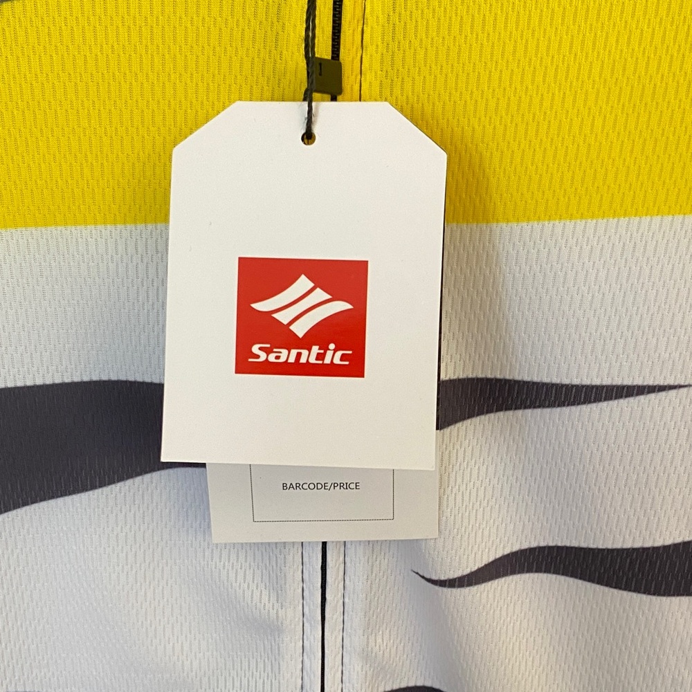 NWT Men’s Santic Yellow and Black Cycling Jersey- Size Small - Picture 4 of 12